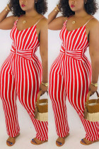 Sexy Fashion Striped Print Sling Jumpsuit