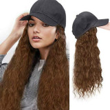 Fashion Patchwork Long Curly Wig Hat