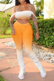 Sexy Split Draped Gradient Boot Cut Sleeveless Two Pieces