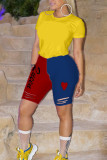 Drawstring Low Letter Skinny Capris Bottoms