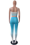 Sexy Split Draped Gradient Boot Cut Sleeveless Two Pieces