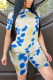 Fashion Casual Short Sleeve O Neck Regular Sleeve Regular Print Two Pieces