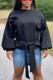 Casual Blends Solid Frenulum Pullovers O Neck Tops