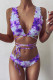Fashion Sexy U Neck Print Tie Dye Swimwears