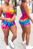 Sexy Fashion Print Suspender Romper