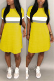 Fashion Round Neck Short Sleeve Dress