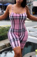 Fashion Casual Spaghetti Strap Sleeveless Spaghetti Strap Skinny Plaid Print Romper