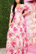 Fashion Regular Sleeve Half Sleeve V Neck Printed Dress Floor Length Print Dresses
