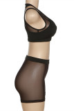 Fashion Sexy Solid Patchwork O Neck Sleeveless Three-piece Set