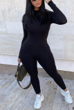 Fashion Casual Long Sleeve Slim Jumpsuit