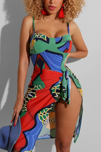 Sexy Fashion Printed Sling Beach Swimsuit Set