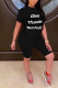 Casual Print Straight Short Sleeve Two Pieces