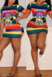 Fashion Sexy Printed Short Sleeve Dress