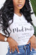 O Neck Short Sleeve Letter Print Tops
