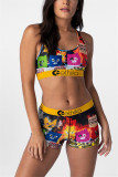 Fashion Sportswear Sleeveless U Neck Tank Short Two Pieces