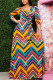Fashion Regular Sleeve Half Sleeve V Neck Printed Dress Floor Length Print Dresses