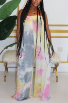 Fashion Sexy Tie-dyed Sleeveless Wrapped Jumpsuits