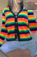 Fashion Casual V Neck Long Sleeve Regular Sleeve Regular Striped Print Tops