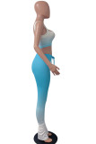 Sexy Split Draped Gradient Boot Cut Sleeveless Two Pieces