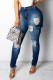 Fashion Casual Skinny Patchwork Solid Jeans