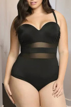 Sexy Plus Size Mesh Stitching Sling Swimsuit