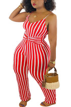 Fashion Sexy Striped Sleeveless Slip Jumpsuits