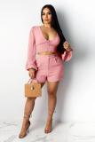 Fashion Sexy adult Patchwork Solid Two Piece Suits Straight Long Sleeve Two Pieces
