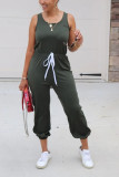 Sexy Solid Sleeveless O Neck Jumpsuits