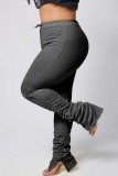 Spandex Fashion Casual adult Patchwork Solid Draped Stitching Plus Size 