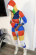 Chlorine Fashion adult Casual Two Piece Suits Print Patchwork pencil Long Sleeve 