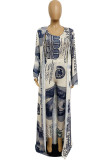 Milk Silk Fashion Casual Print Three-Piece Suits pencil Long Sleeve Two Pieces