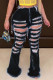 Fashion Casual Street Boot Cut Patchwork Trousers