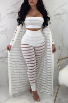 Fashion Sexy Long Sleeve Strapless Regular Sleeve Regular Solid Three-piece Set