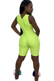 Sexy Fashion zipper Patchwork Solid Sleeveless V Neck Rompers