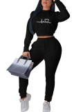 Fashion Casual Adult Embroidery Embroidered O Neck Long Sleeve Regular Sleeve Short Two Pieces