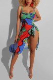 Sexy Fashion Printed Sling Beach Swimsuit Set