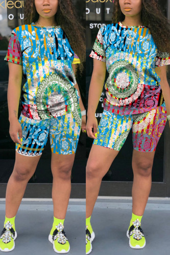 Fashion Casual Printed Sports Two-piece Set