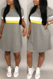Fashion Round Neck Short Sleeve Dress