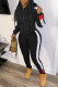 Fashion Casual Sportswear Long Sleeve Zipper Collar Regular Sleeve Regular Patchwork Two Pieces