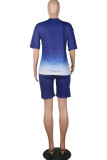 Fashion Casual Gradient Short Sleeve Two Pieces