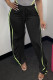 Black Grey Pink Elastic Fly Mid Patchwork Solid Draped Boot Cut Pants Bottoms