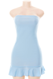 Fashion Print Patchwork Strapless Trumpet Mermaid Dresses