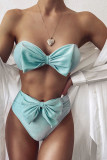 Nylon Solid Two Piece Suits Bow-knot Fashion adult Europe and America Ma'am Swimwears