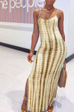 Fashion Sexy adult Green Khaki purple Dark Blue Blue and gray Off The Shoulder Sleeveless Slip Pencil Dress Ankle-Length Print Patchwork split Tie and dye Dresses