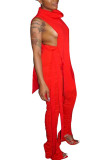 Fashion Sexy Solid Two Piece Suits pencil Sleeveless Two Pieces