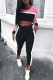 Fashion Casual Long Sleeve O Neck Regular Sleeve Short Patchwork Two Pieces
