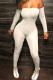 Fashion street Solid Long Sleeve Wrapped Jumpsuits