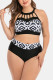 Fashion Sexy Spaghetti Strap Sleeveless Spaghetti Strap Patchwork Print Plus Size Swimwears