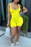 Fashion Sexy Solid Sleeveless Slip Rompers