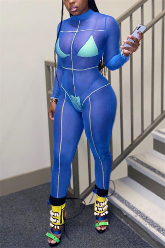 Sexy Perspective Long Sleeve Jumpsuit